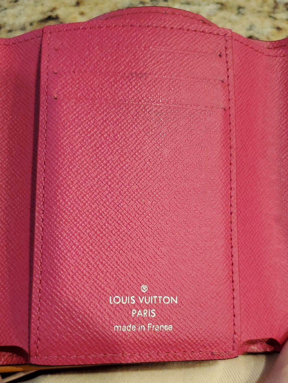 Louis Vuitton Epi Compact Victorine Wallet in Indigo / Hot Pink ... Excellent - Picture 8 of 13
